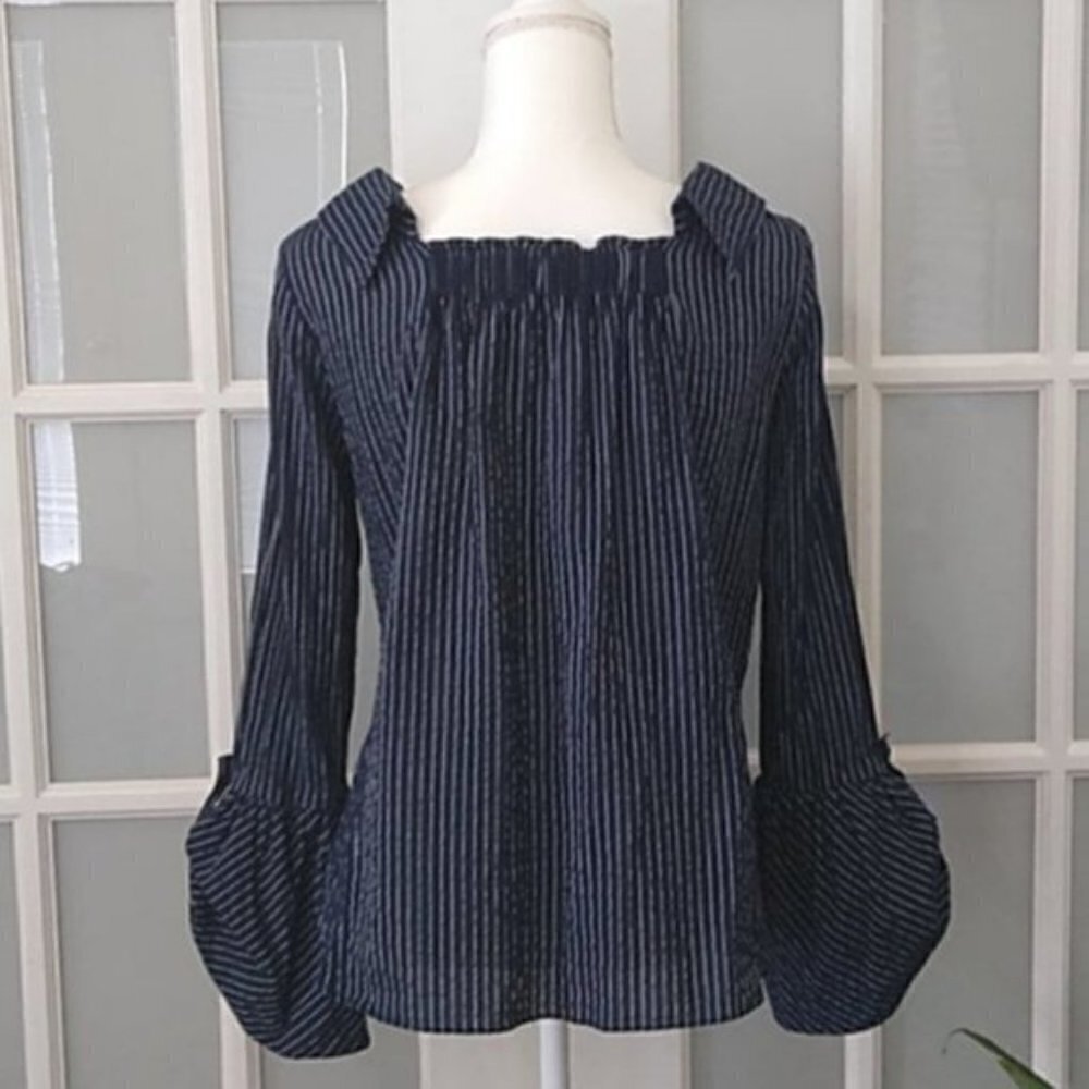 Farrow Navy Bell Sleeve Top From Need Supply - Picture 7 of 13
